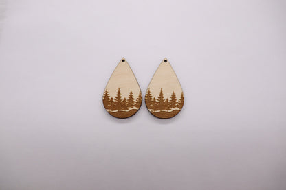 Forrest line teardrop blanks, earring blanks, DIY earrings