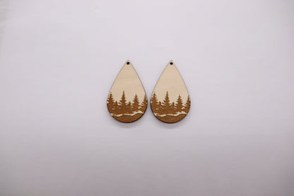 Forrest line teardrop blanks, earring blanks, DIY earrings