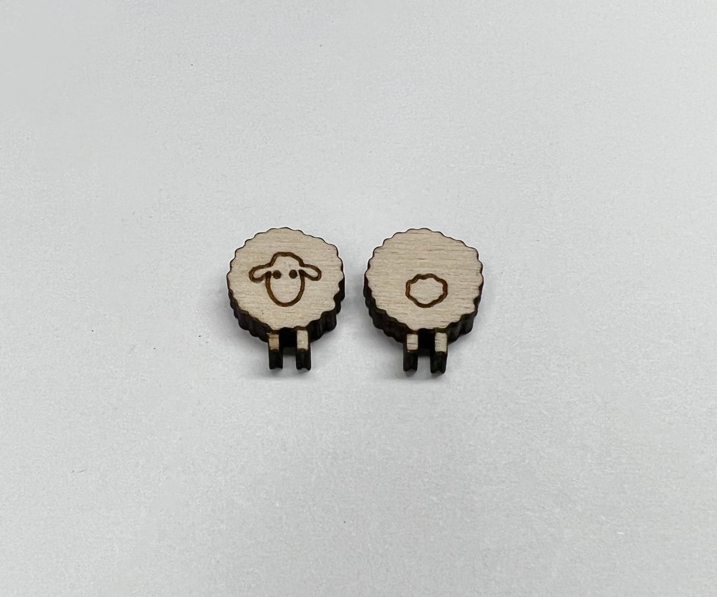 Sheep stud earring blanks, earring blanks, wood earrings