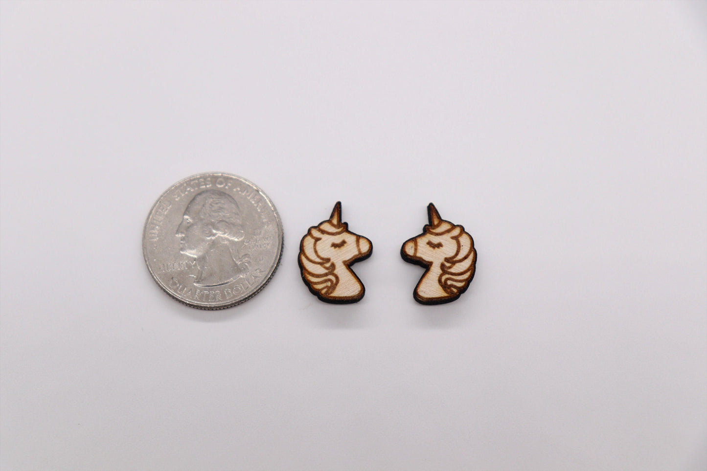 Unicorn stud blanks, wood cutouts, earring blanks