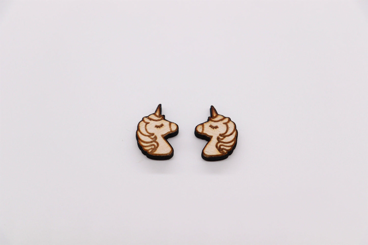 Unicorn stud blanks, wood cutouts, earring blanks