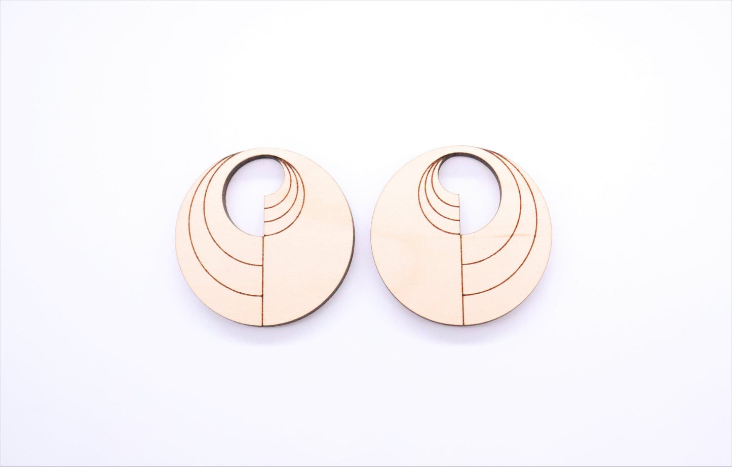 Round wood earring blanks, wood blanks, wood earrings