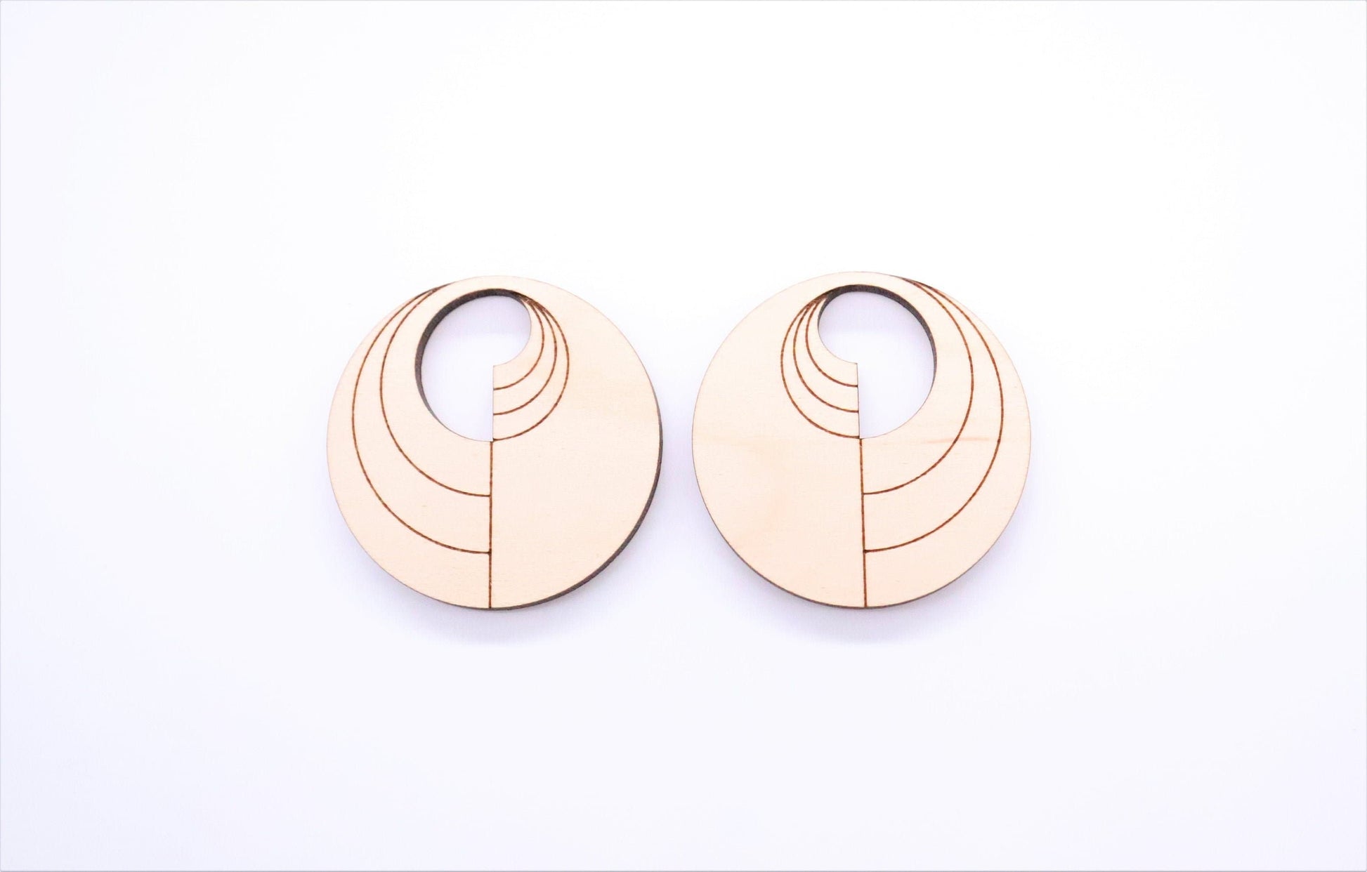 Round wood earring blanks, wood blanks, wood earrings