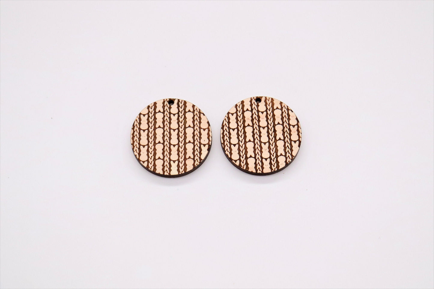 Bunny round wood earring blanks, DIY earrings, earring blanks