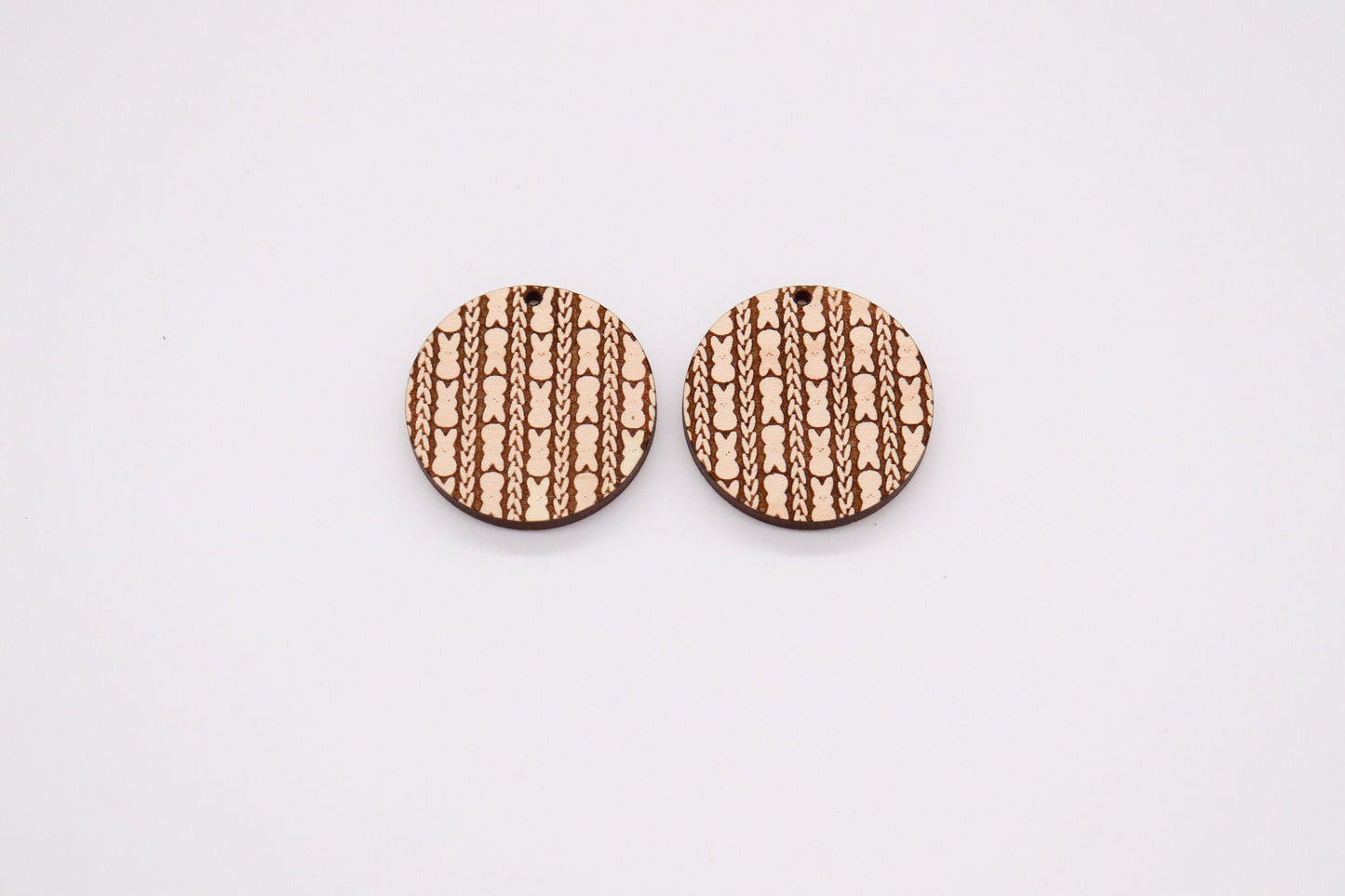 Bunny round wood earring blanks, DIY earrings, earring blanks