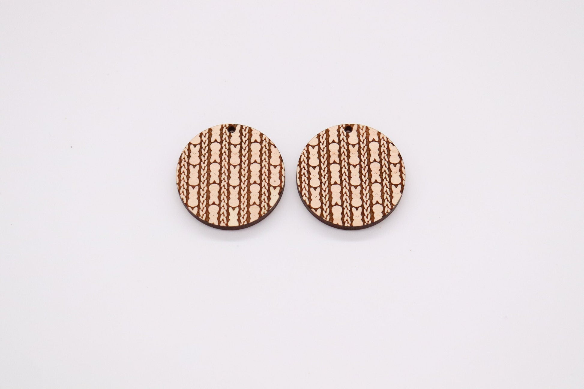 Bunny round wood earring blanks, DIY earrings, earring blanks