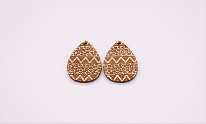 Teardrop wood earring blanks, earring blanks, wood blanks