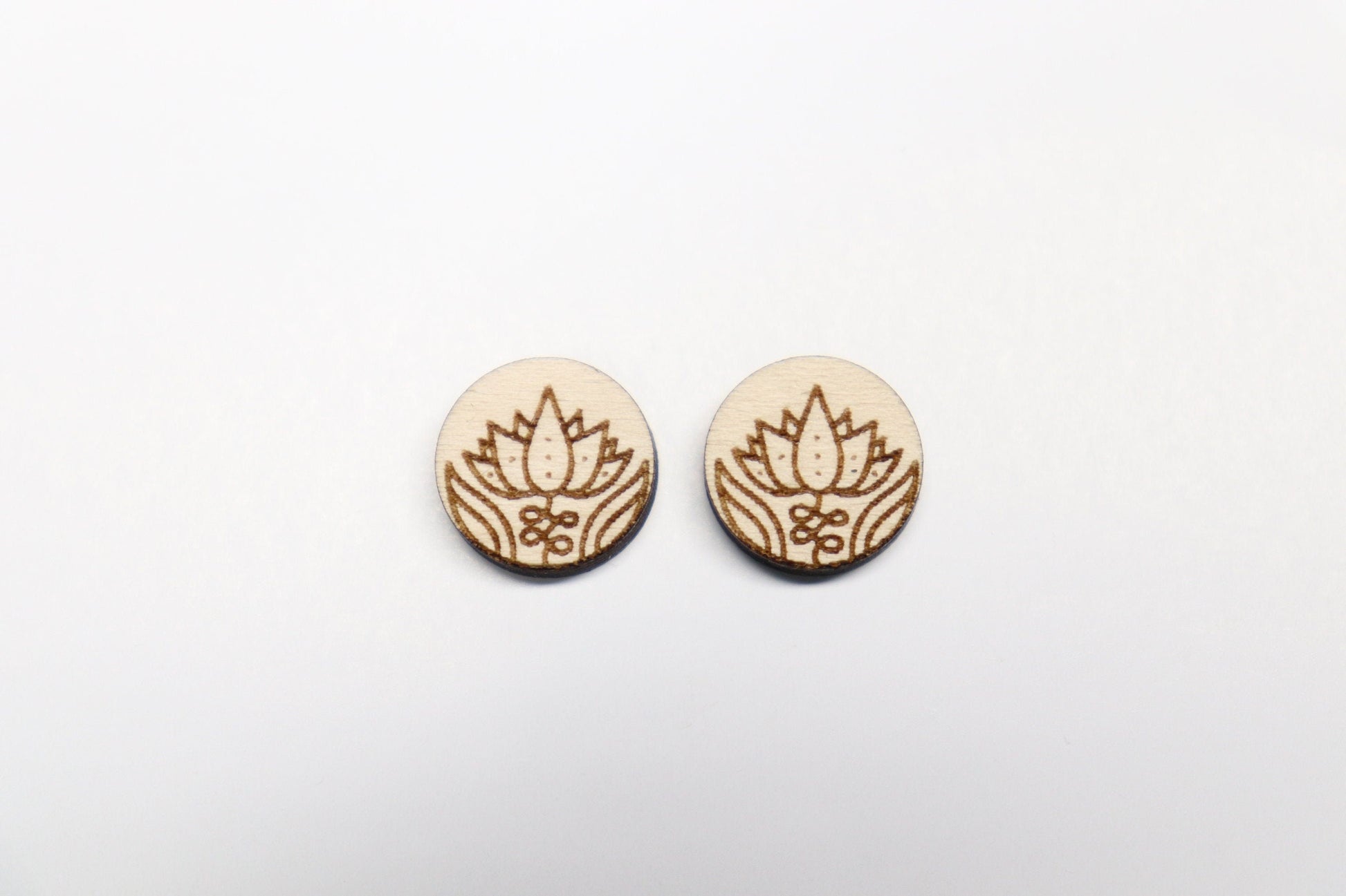 Lotus stud blanks, earring blanks, wood blanks