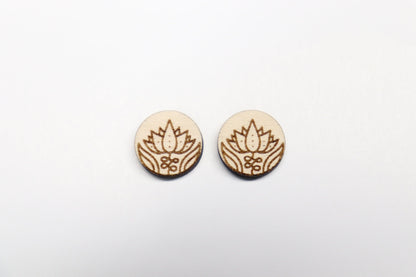 Lotus stud blanks, earring blanks, wood blanks