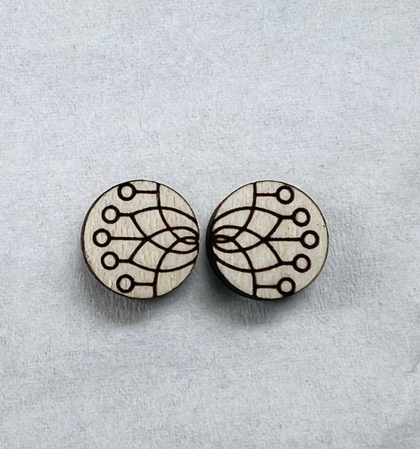 Floral stud blanks, earring blanks, wood studs