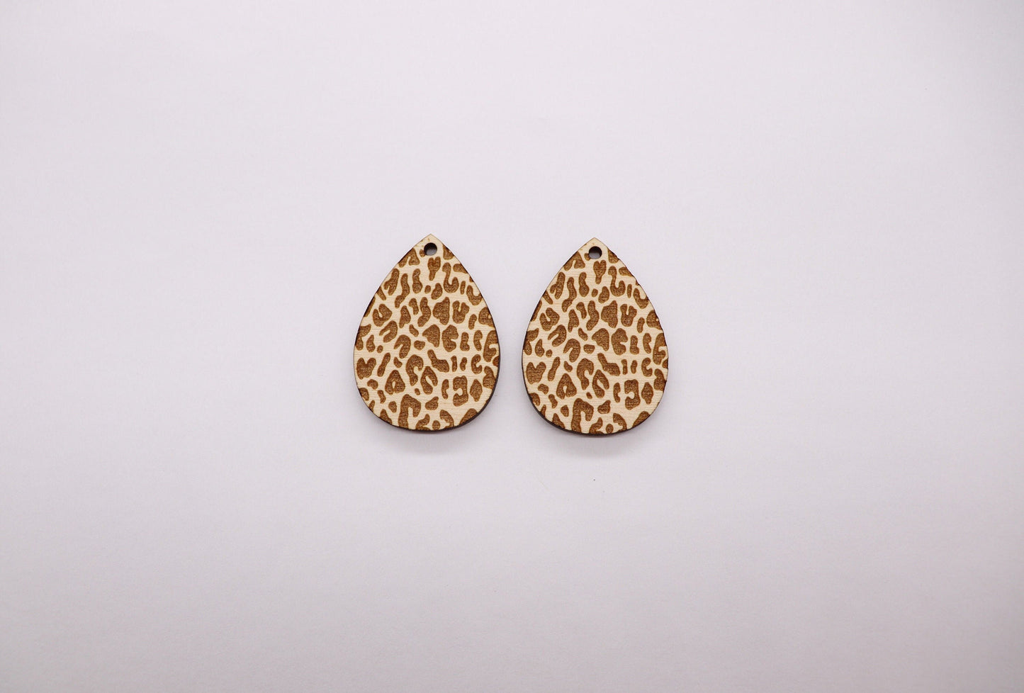 Cheetah print Teardrop wood earring blanks