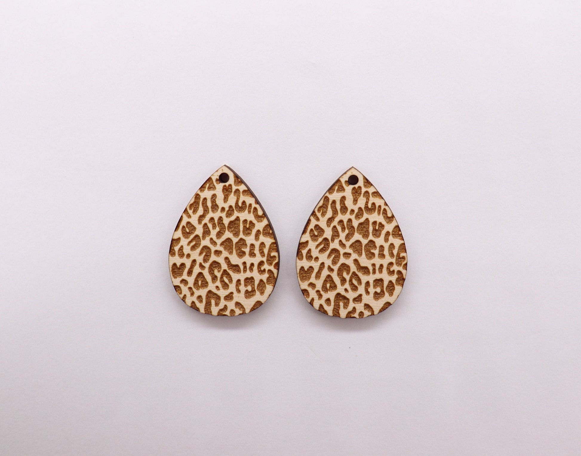 Cheetah print Teardrop wood earring blanks