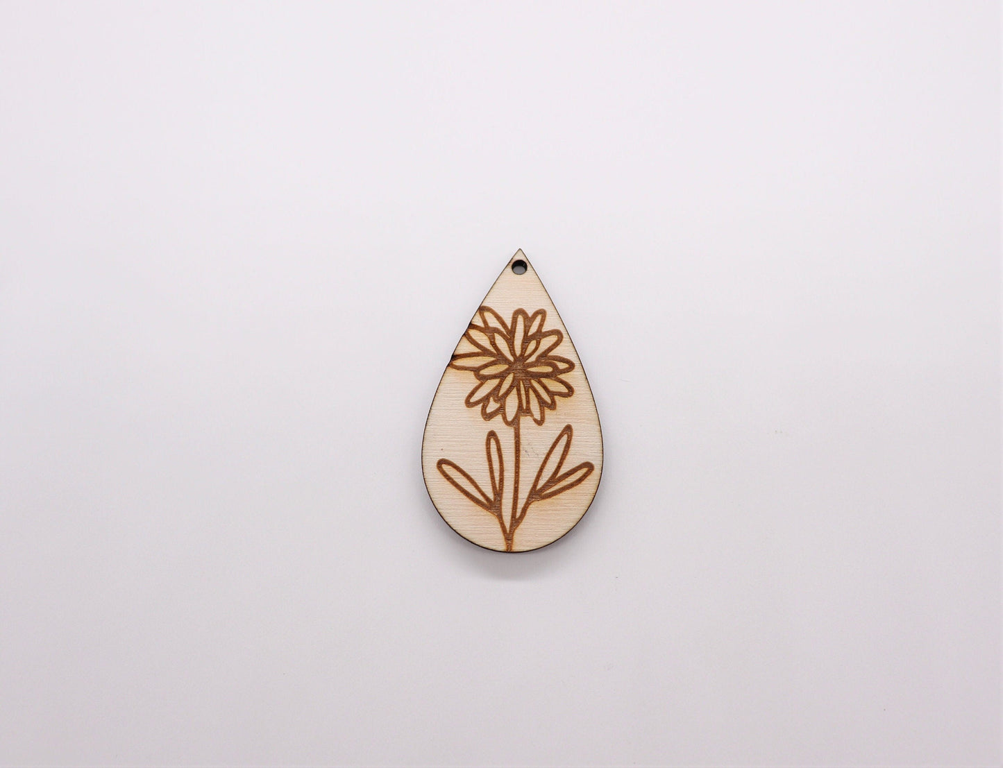 Flower Teardrops, wood earring blanks, wood cutouts