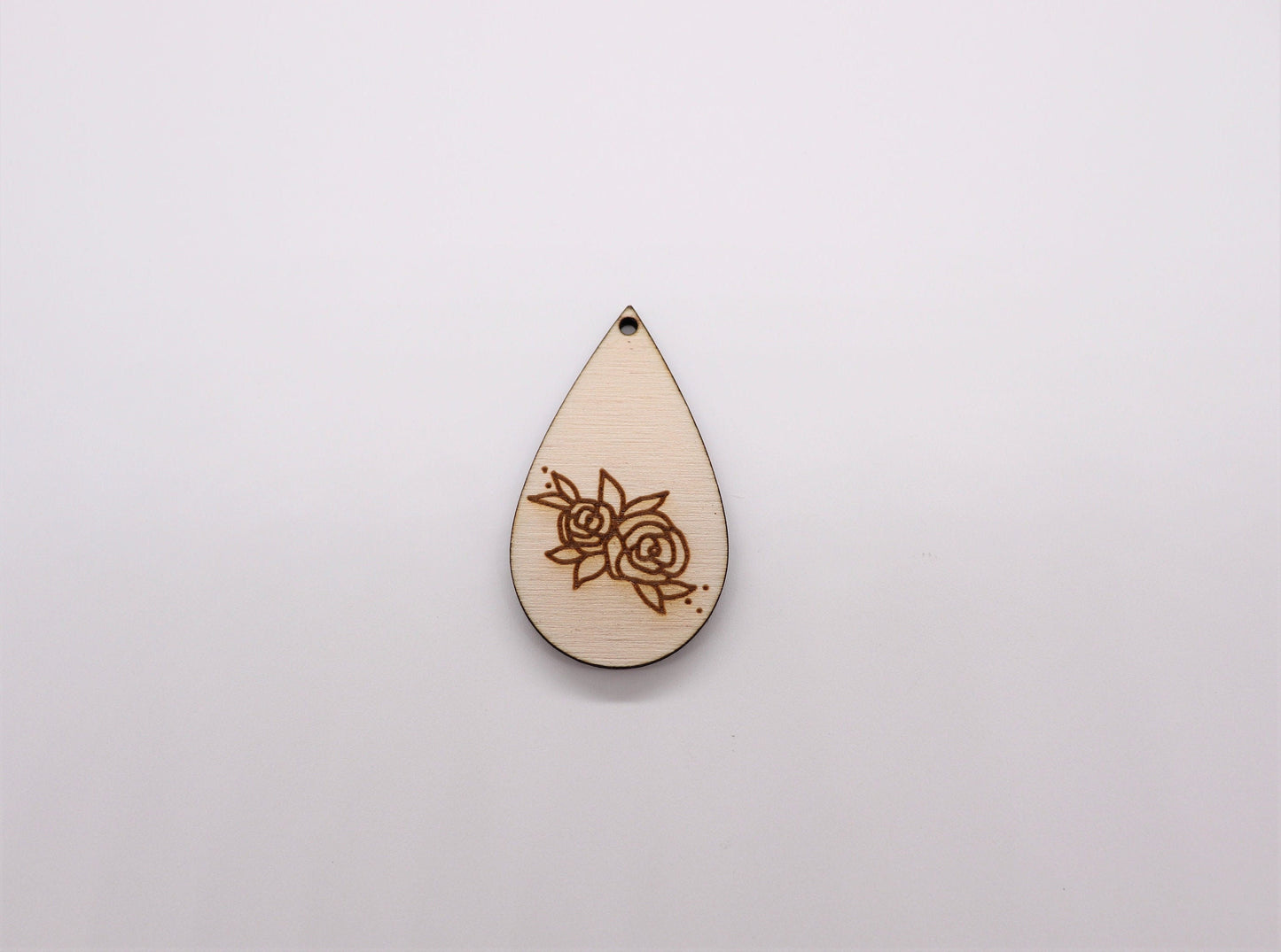 Flower Teardrops, wood earring blanks, wood cutouts