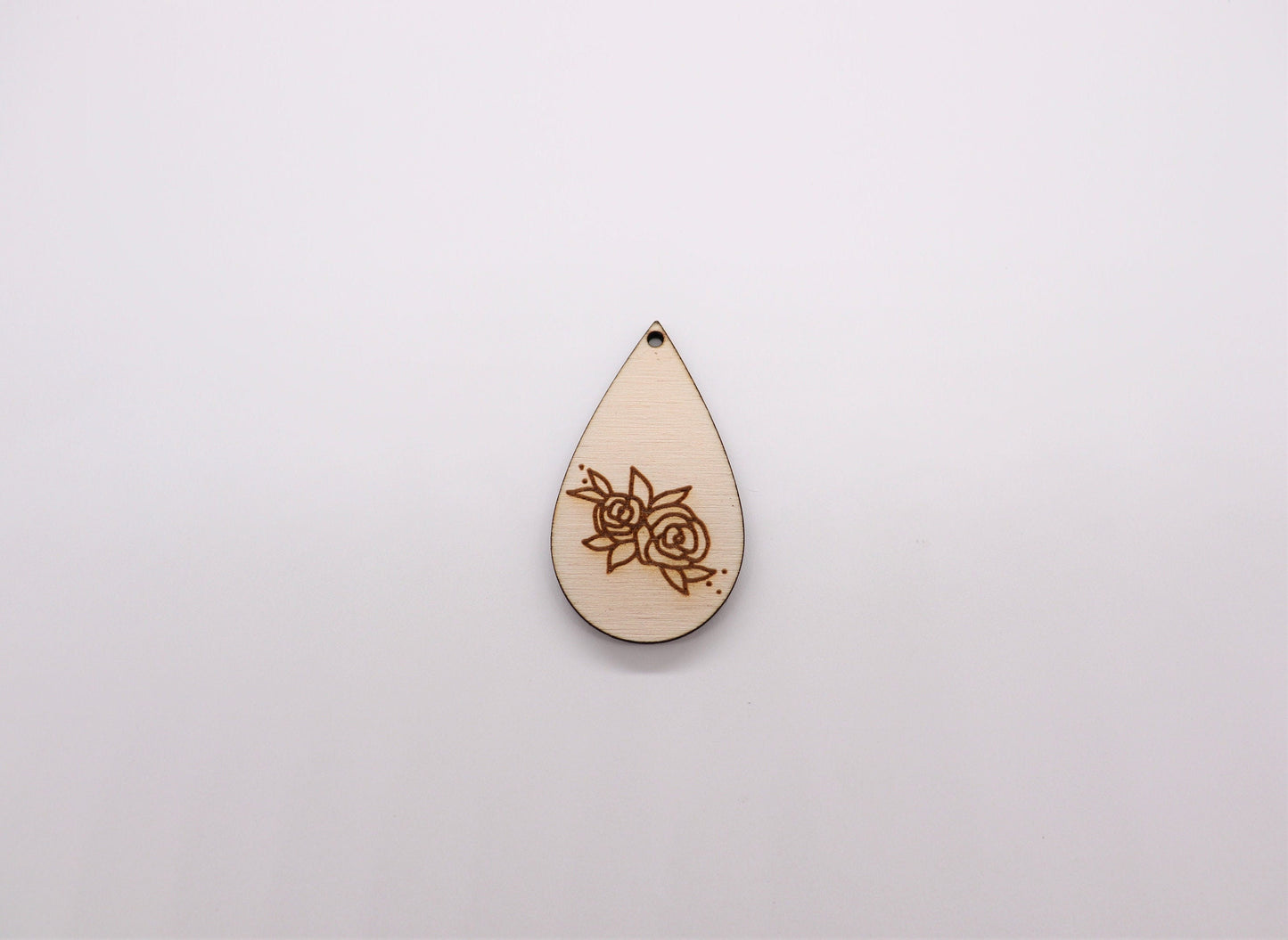 Flower Teardrops, wood earring blanks, wood cutouts