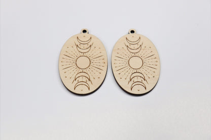 Oval wood earring blanks