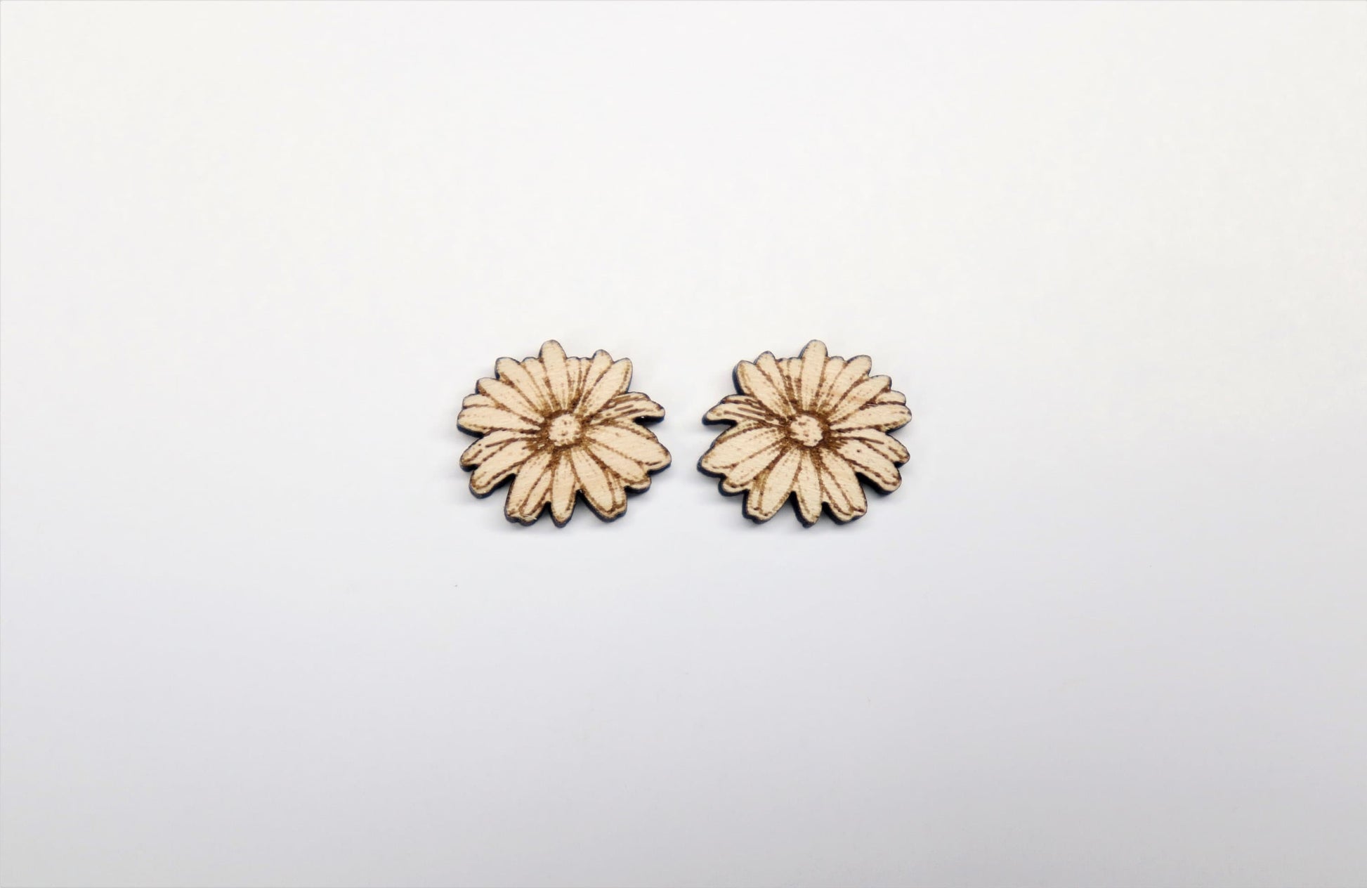 Flower studs, earring blanks, wood studs