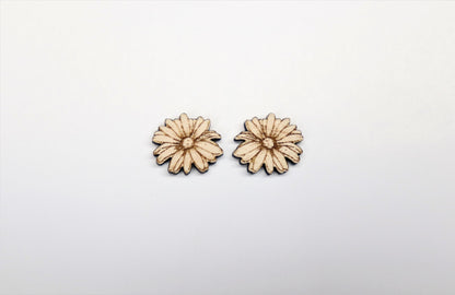 Flower studs, earring blanks, wood studs