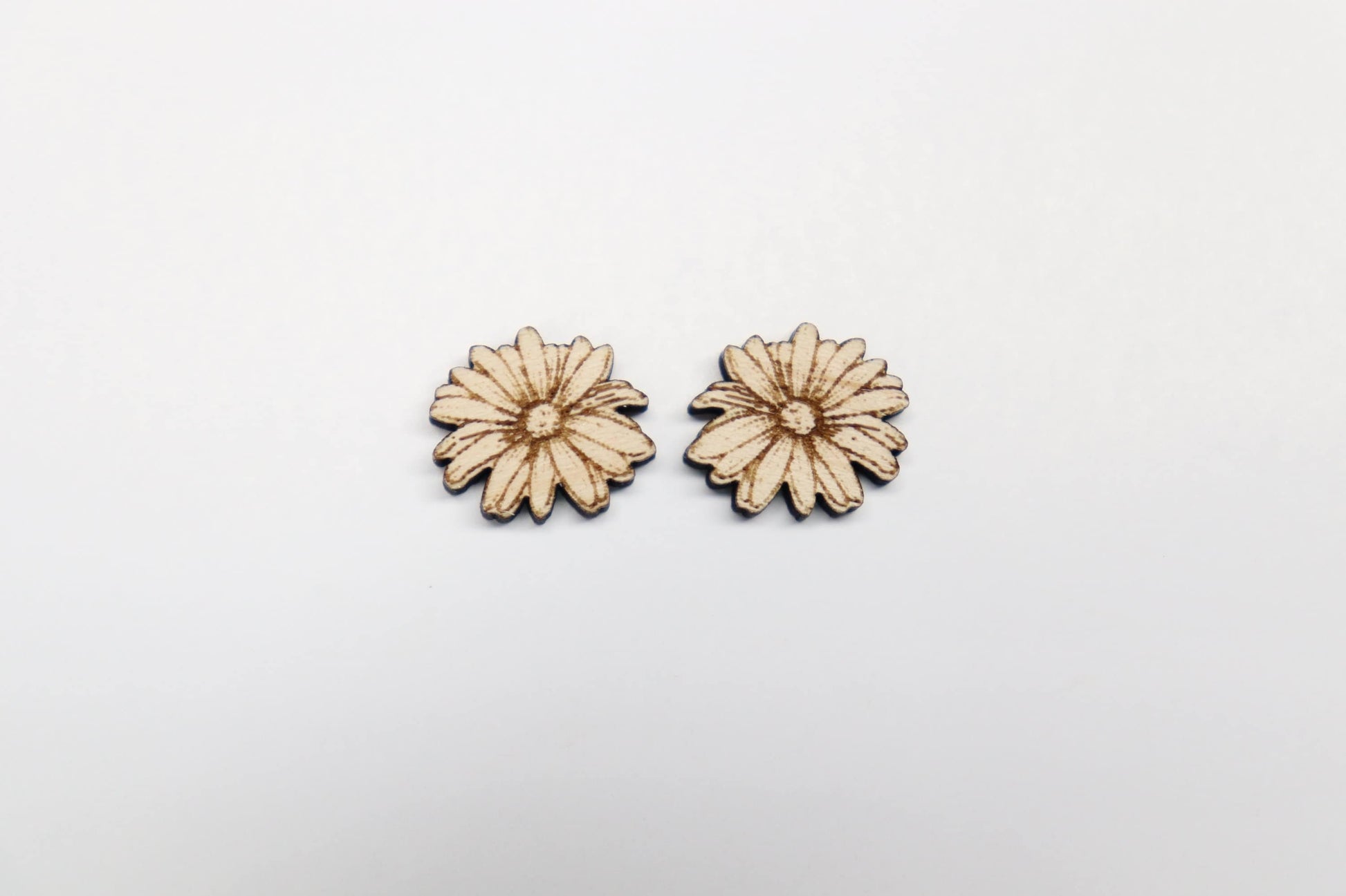 Flower studs, earring blanks, wood studs