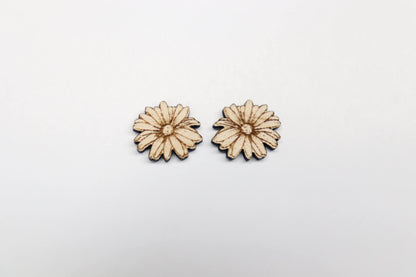 Flower studs, earring blanks, wood studs