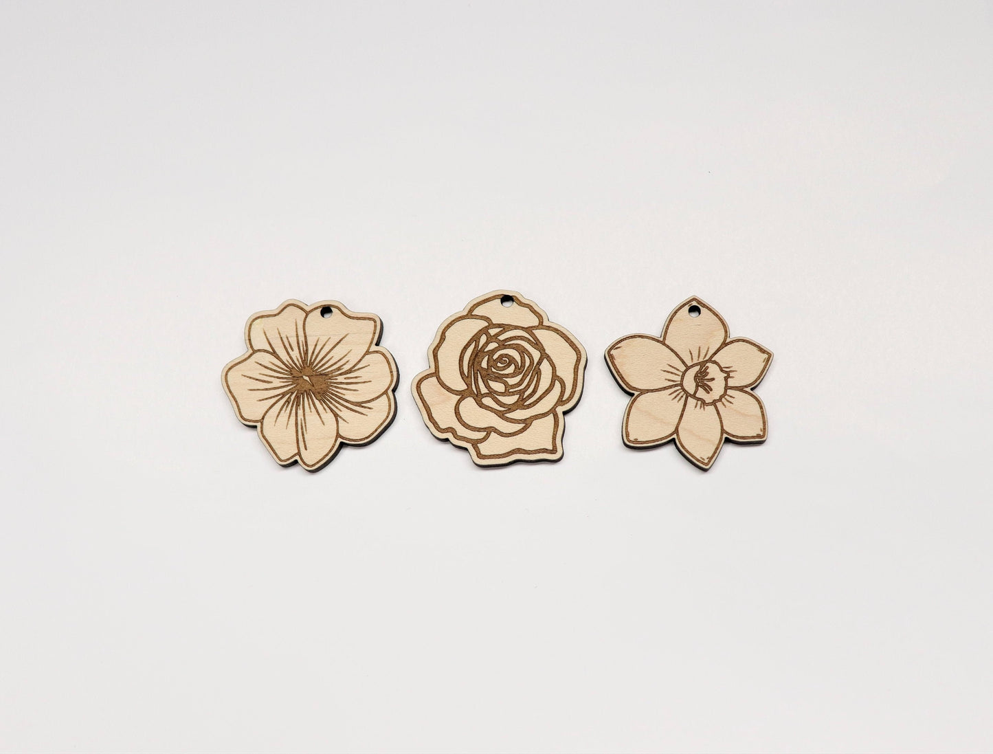 Flower blanks, earring blanks, wood earrings