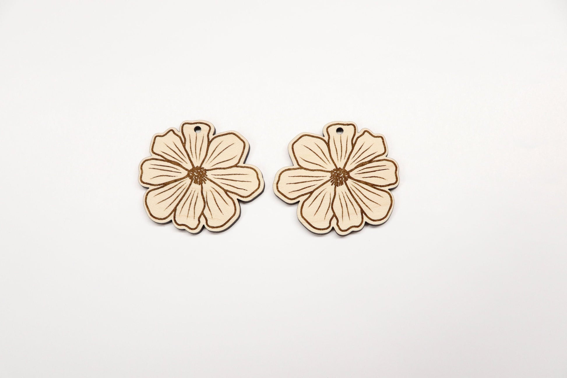 Flower wood earring blanks, earring blanks, wood cutouts