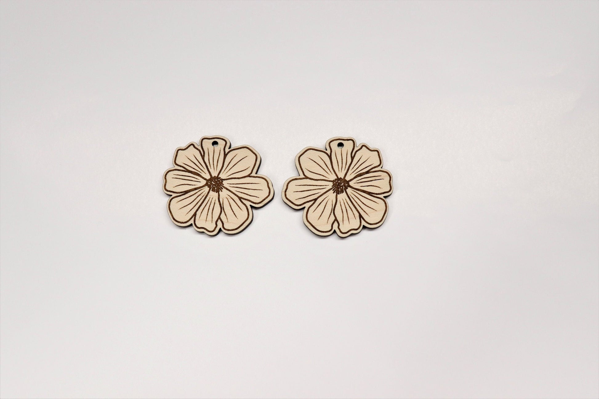 Flower wood earring blanks, earring blanks, wood cutouts