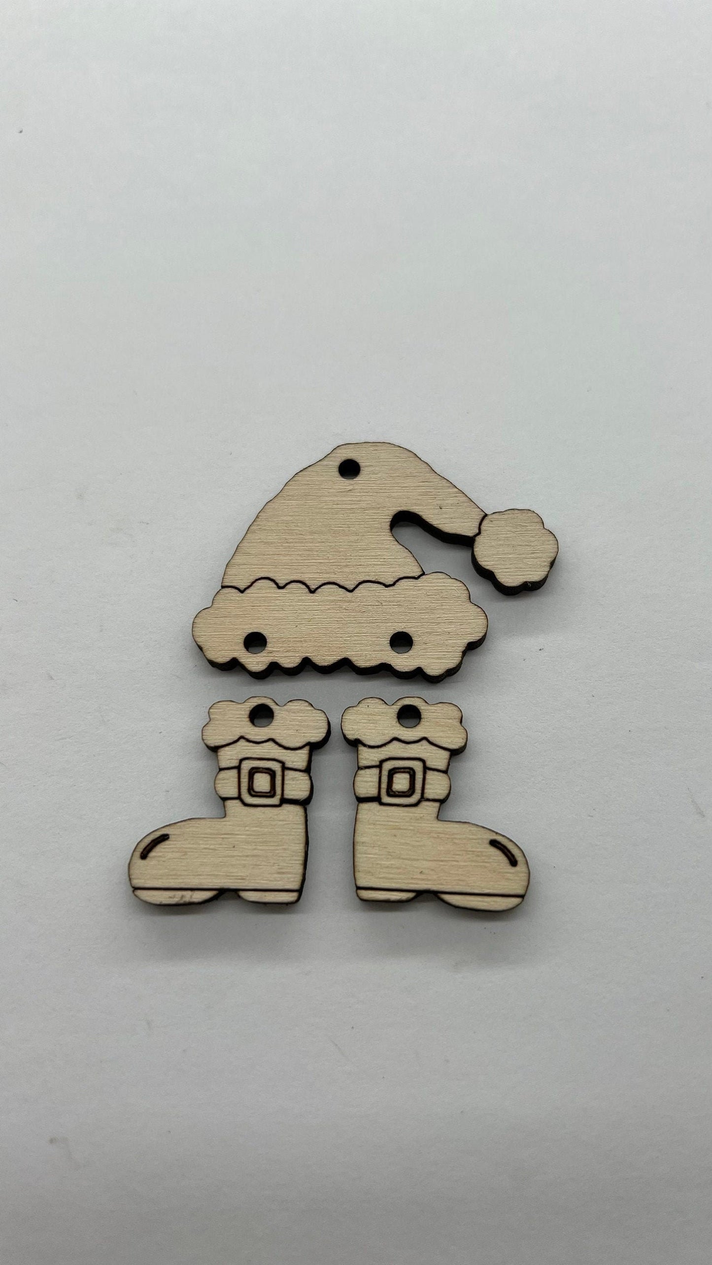 Santa wood earring blanks, earring supplies, wood shapes