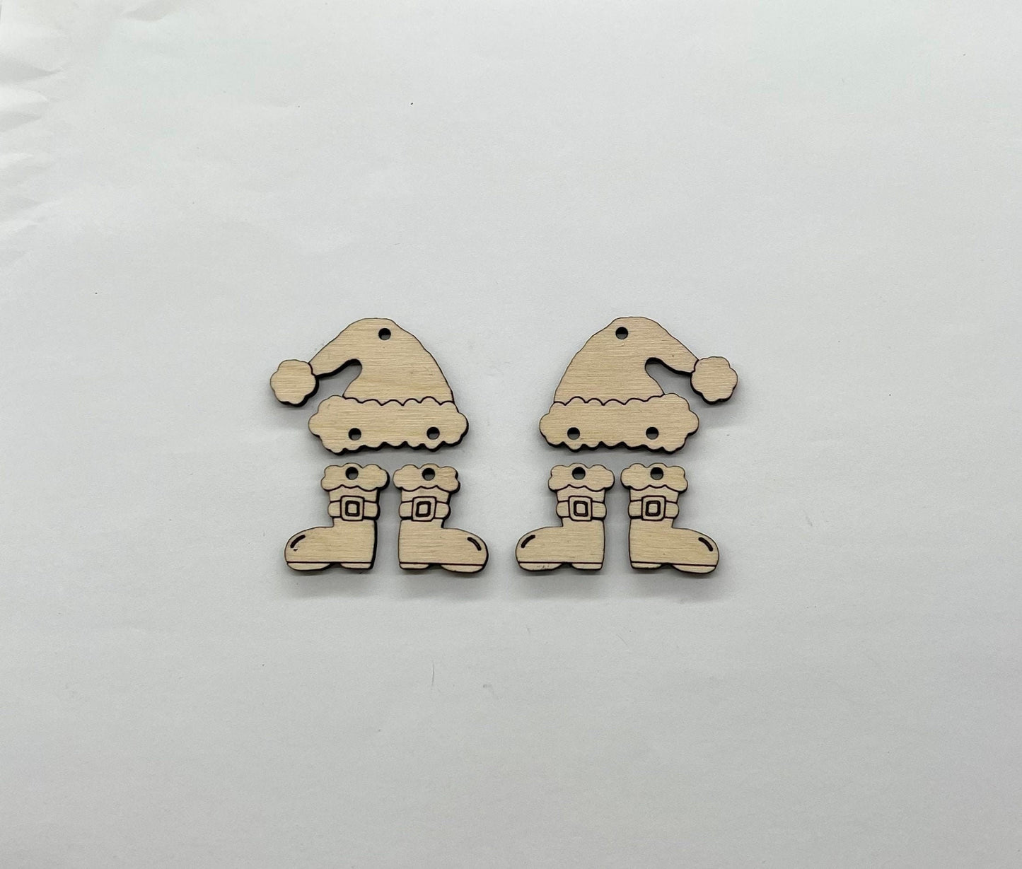 Santa wood earring blanks, earring supplies, wood shapes