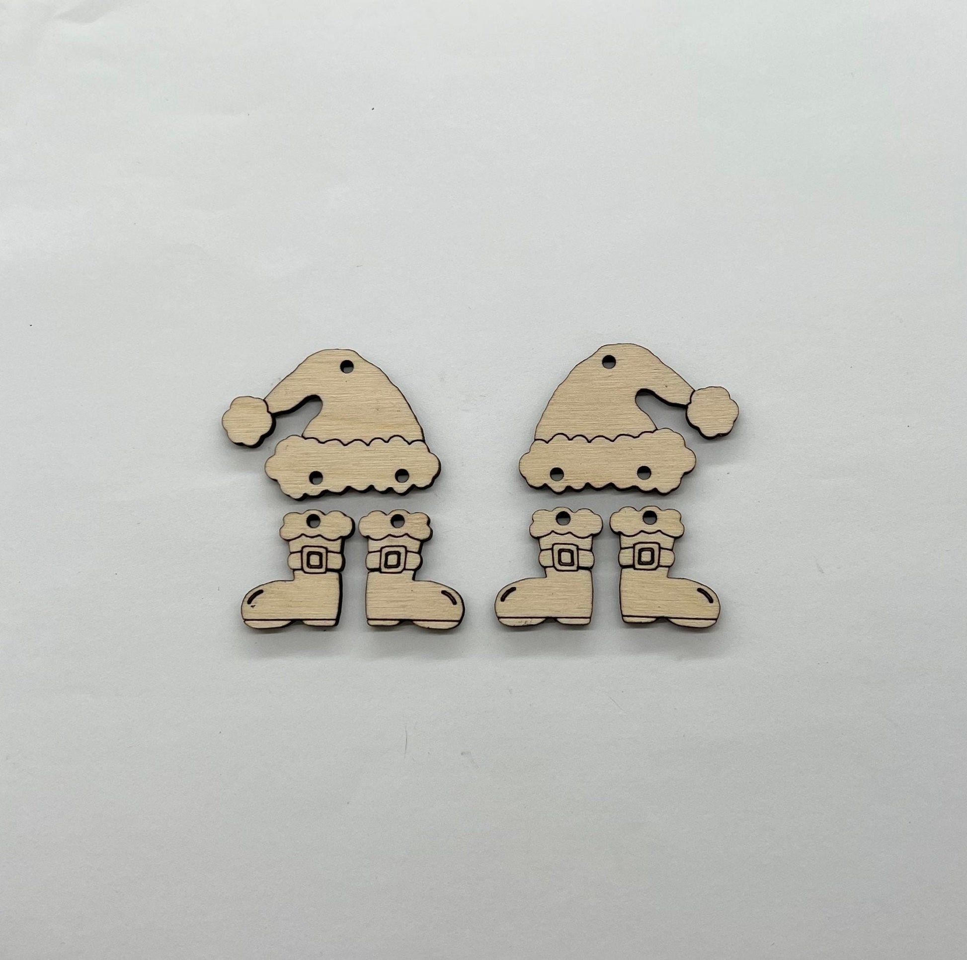 Santa wood earring blanks, earring supplies, wood shapes