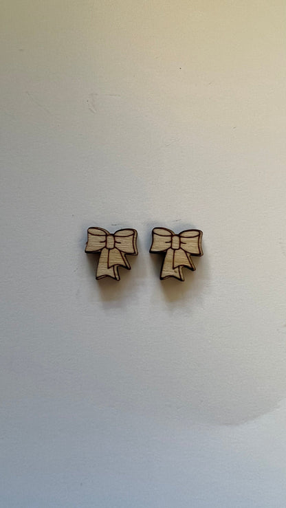 Christmas stud blanks, wood studs, earring blanks