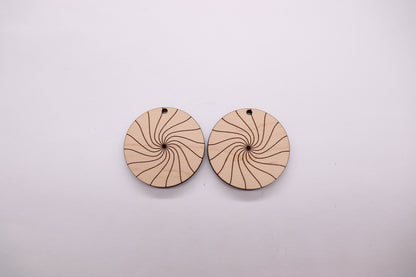 Christmas round earring blanks, wood earrings, earring blanks