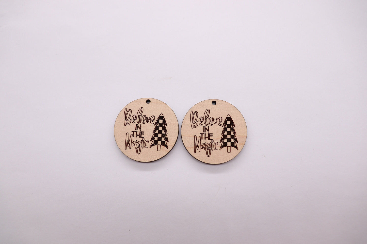 Christmas round earring blanks, wood earrings, earring blanks