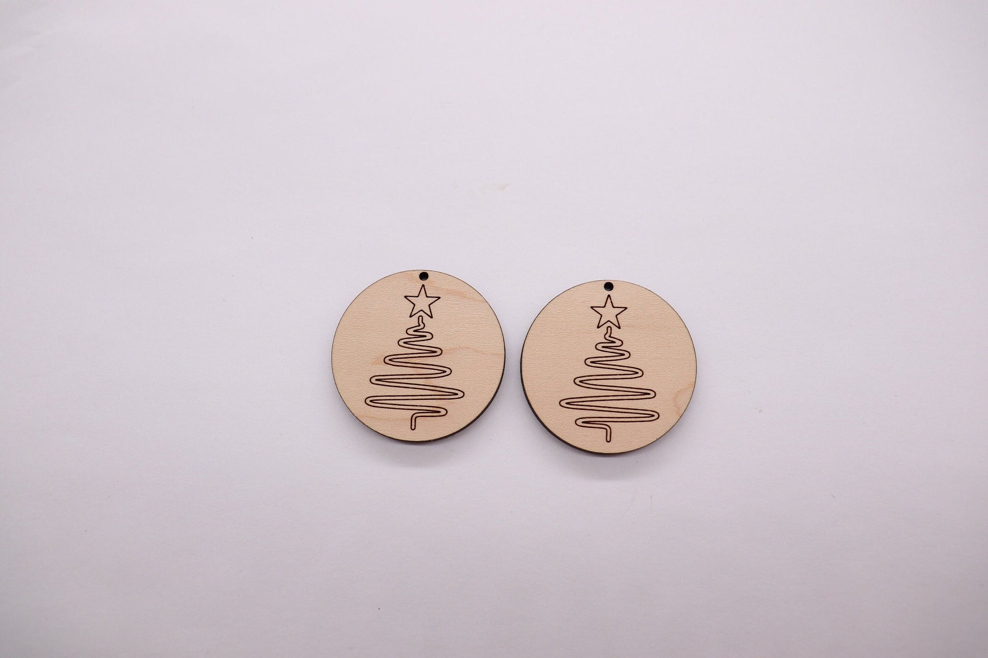 Christmas round earring blanks, wood earrings, earring blanks