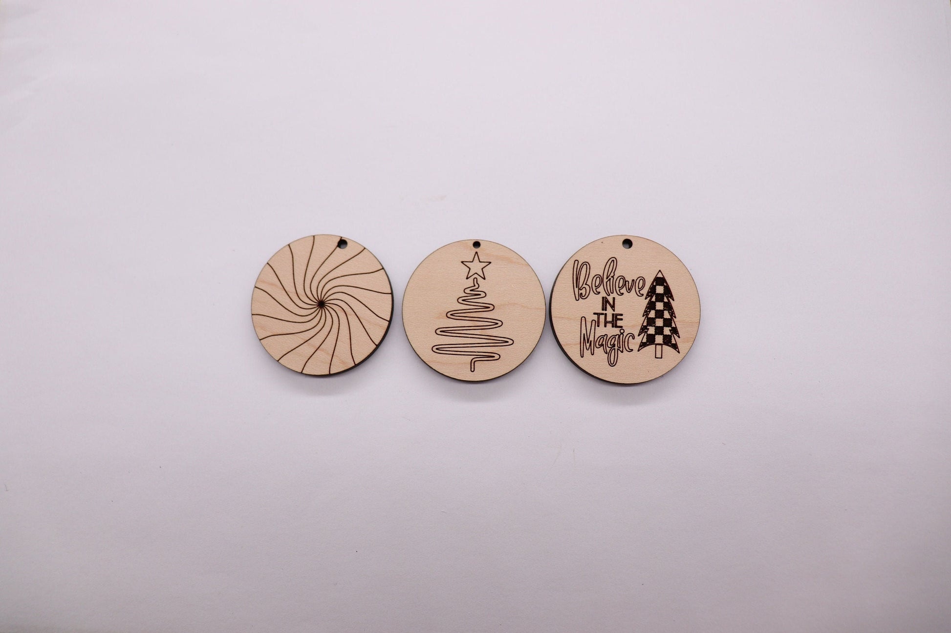 Christmas round earring blanks, wood earrings, earring blanks