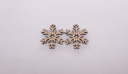 Snowflake wood earring blanks, earring blanks