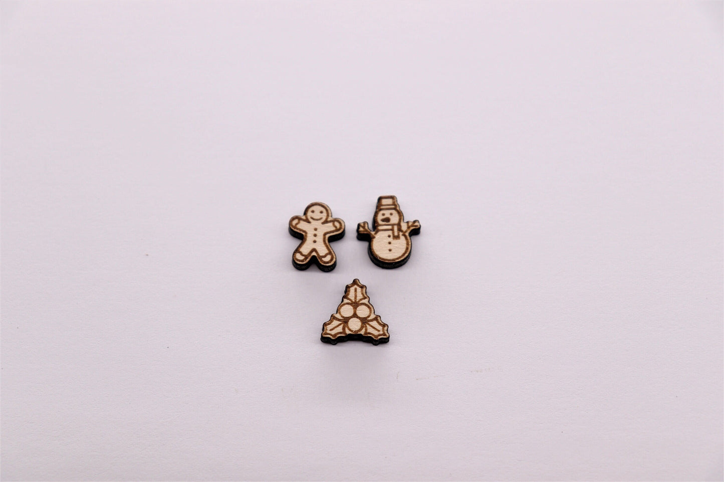 Christmas stud blanks, wood studs, earring blanks