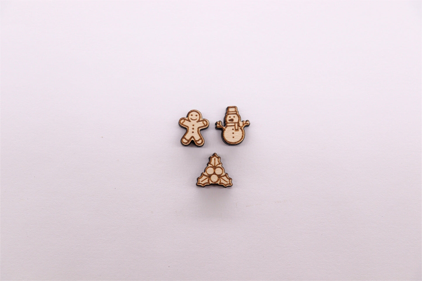 Christmas stud blanks, wood studs, earring blanks