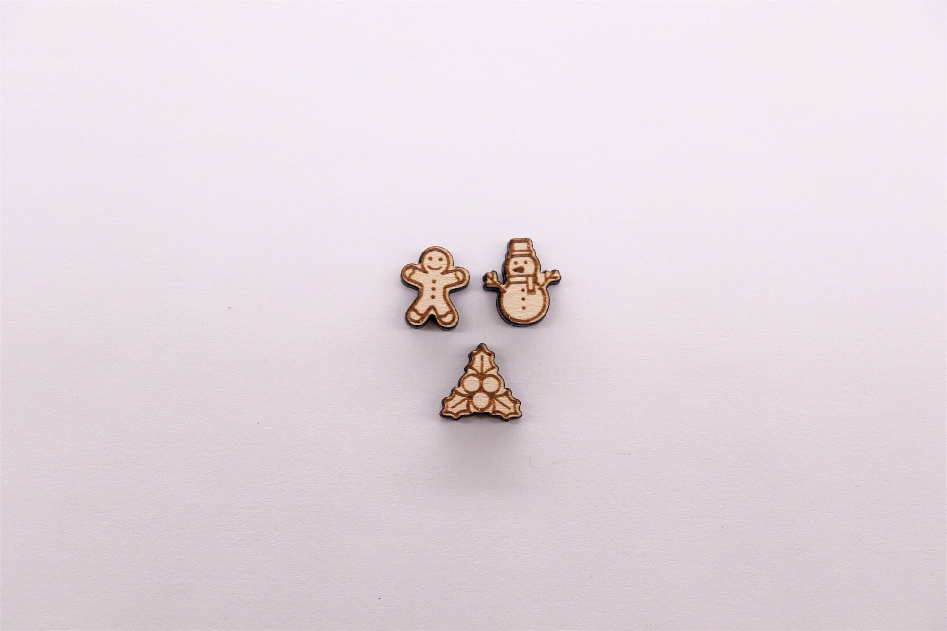 Christmas stud blanks, wood studs, earring blanks