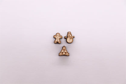 Christmas stud blanks, wood studs, earring blanks