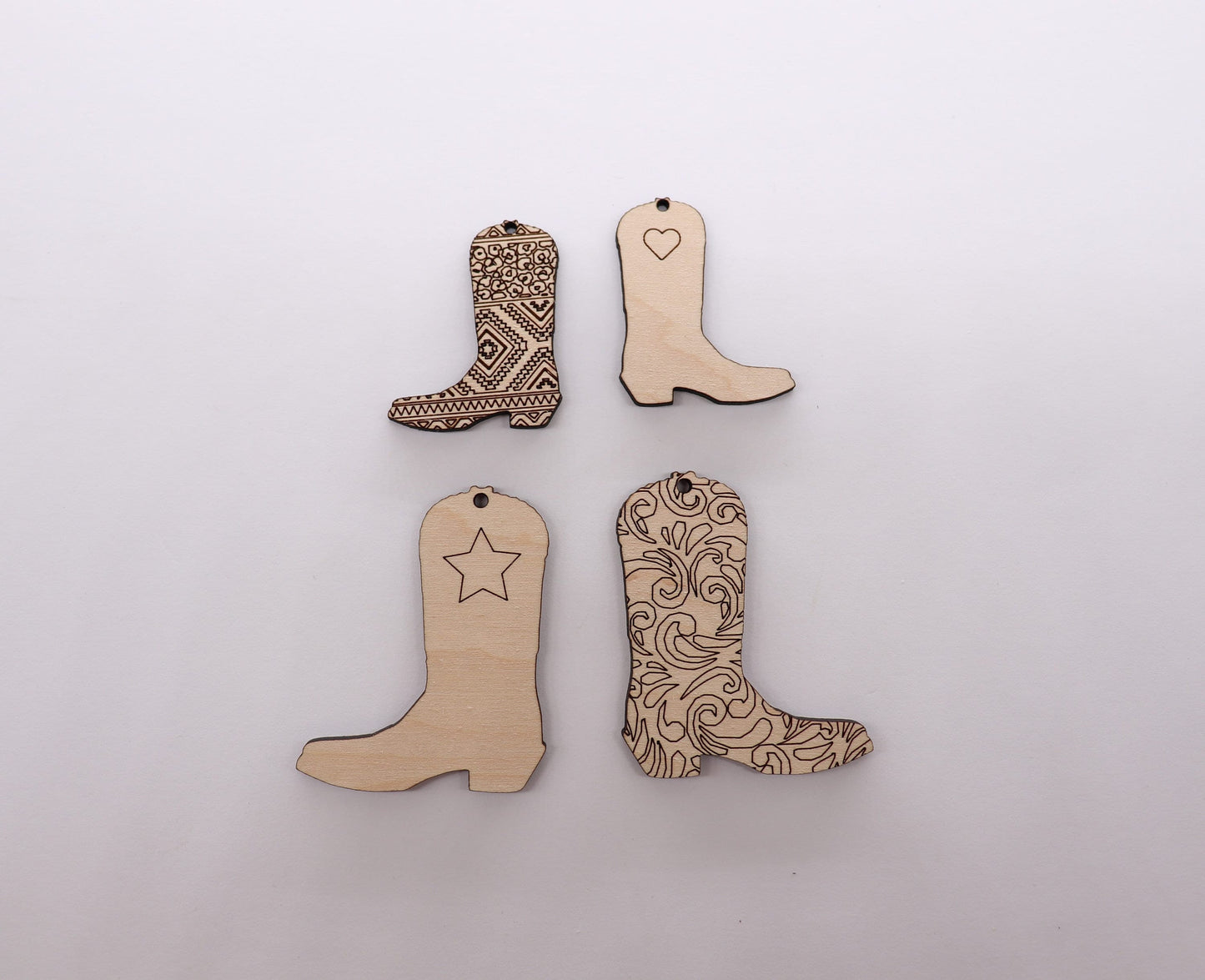 Cowboy boot earring blanks, wood blanks, DIY earrings