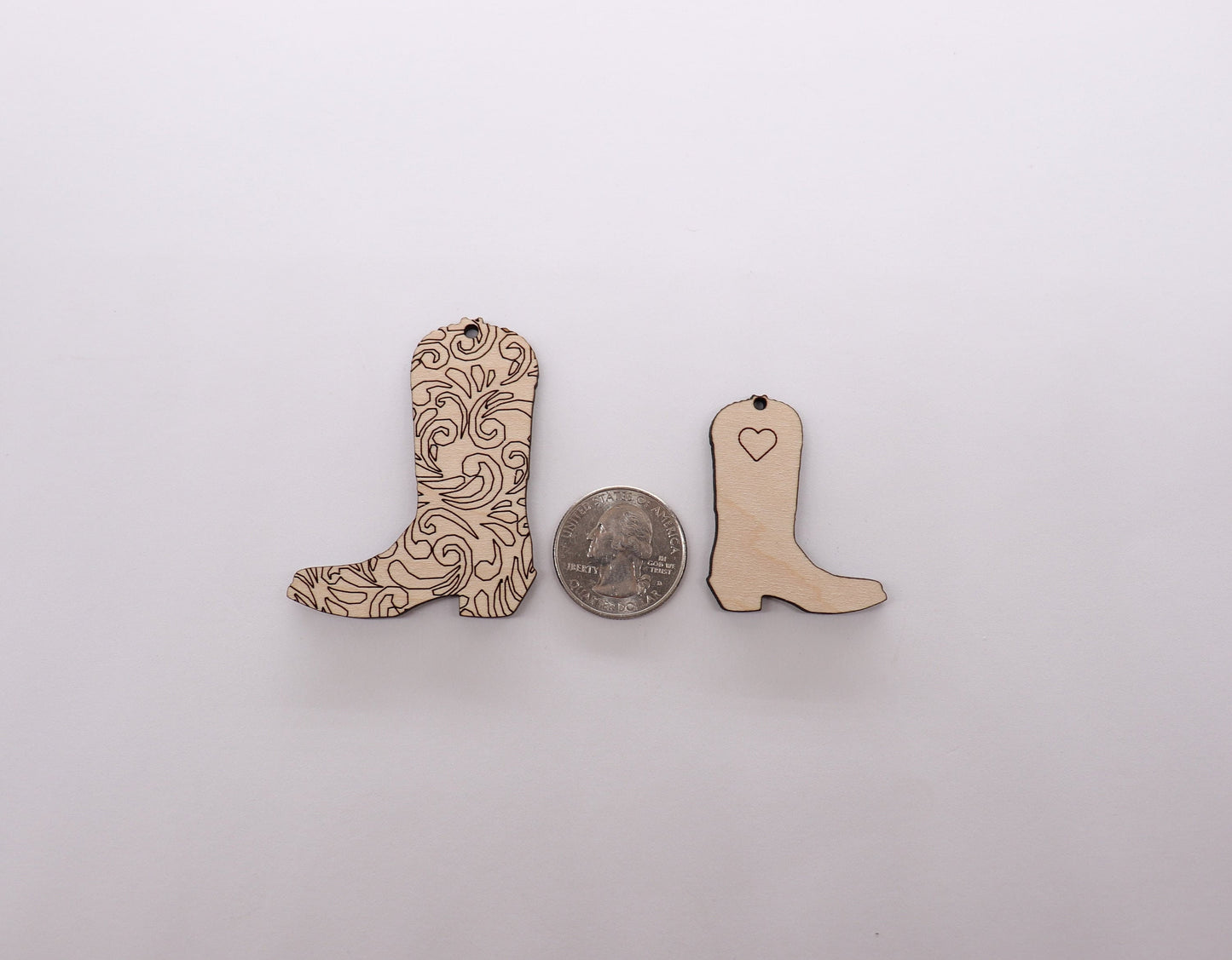 Cowboy boot earring blanks, wood blanks, DIY earrings