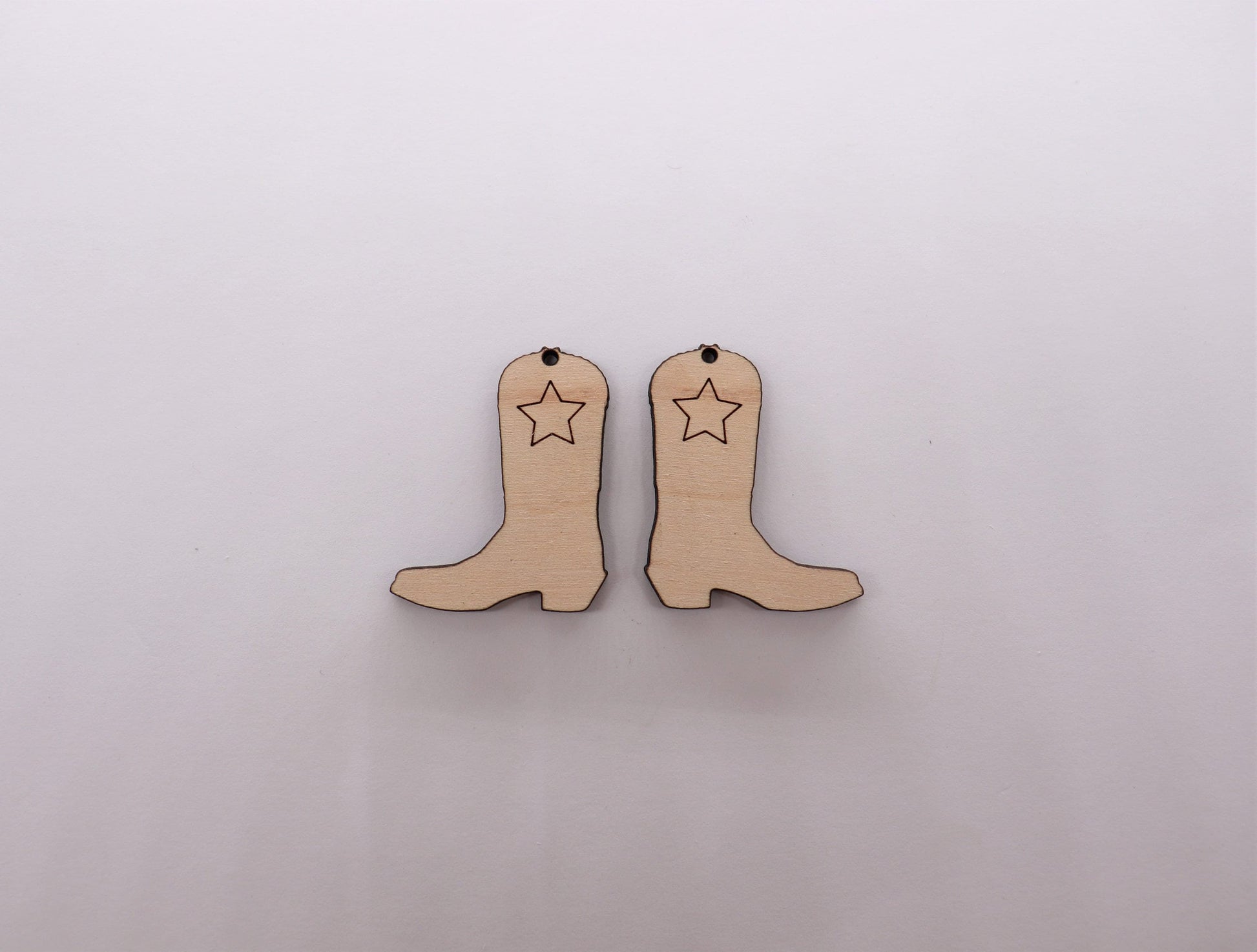 Cowboy boot earring blanks, wood blanks, DIY earrings