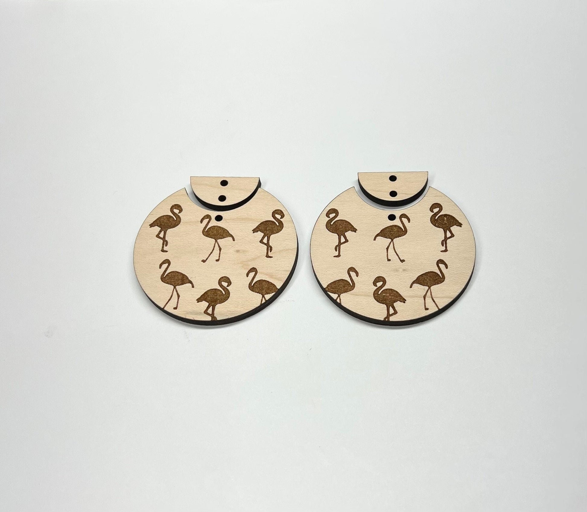 Flamingo earring blanks, earring blanks, wood cutouts