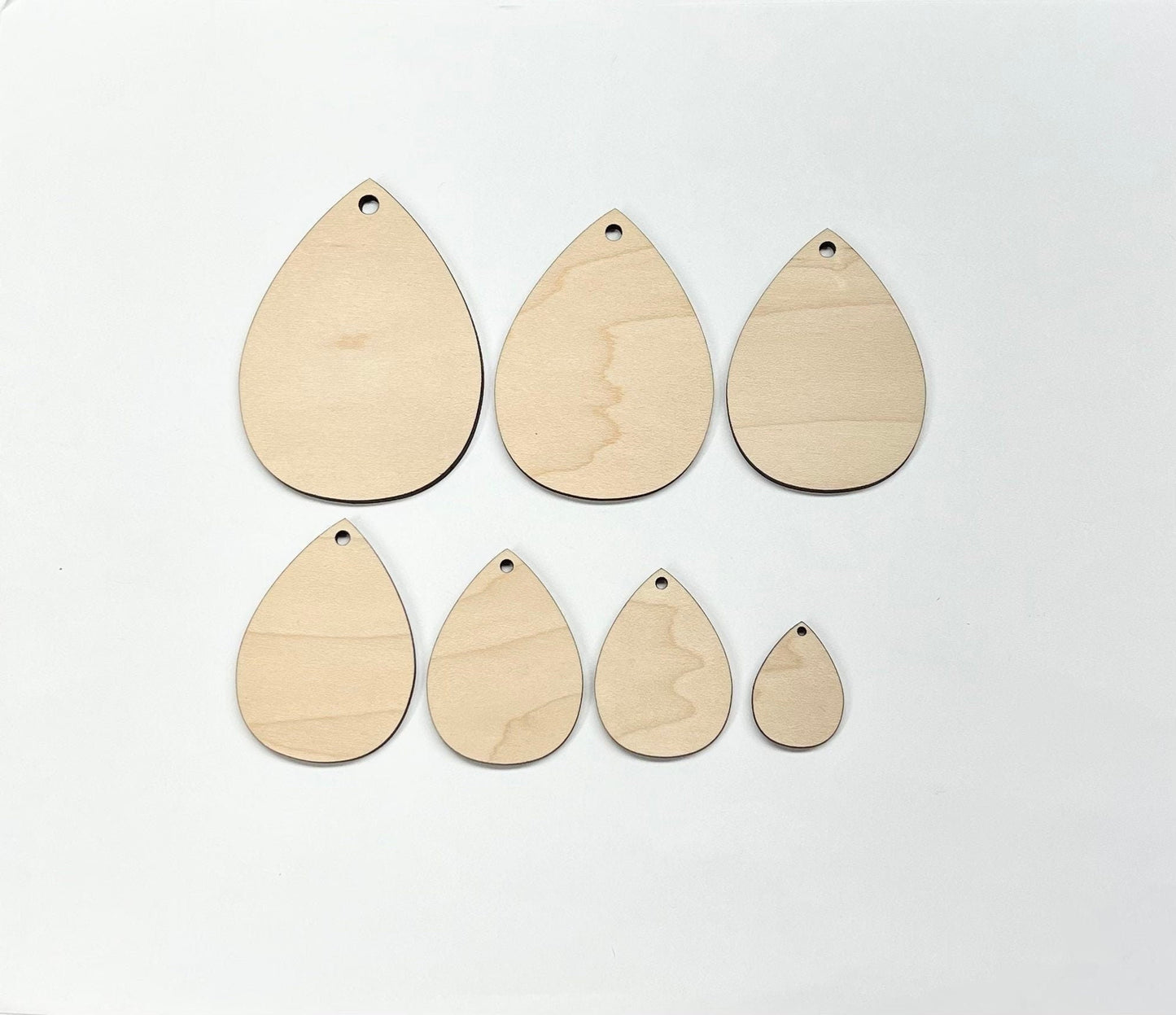 Bulk Teardrop earring blanks, wood cutouts, wood blanks