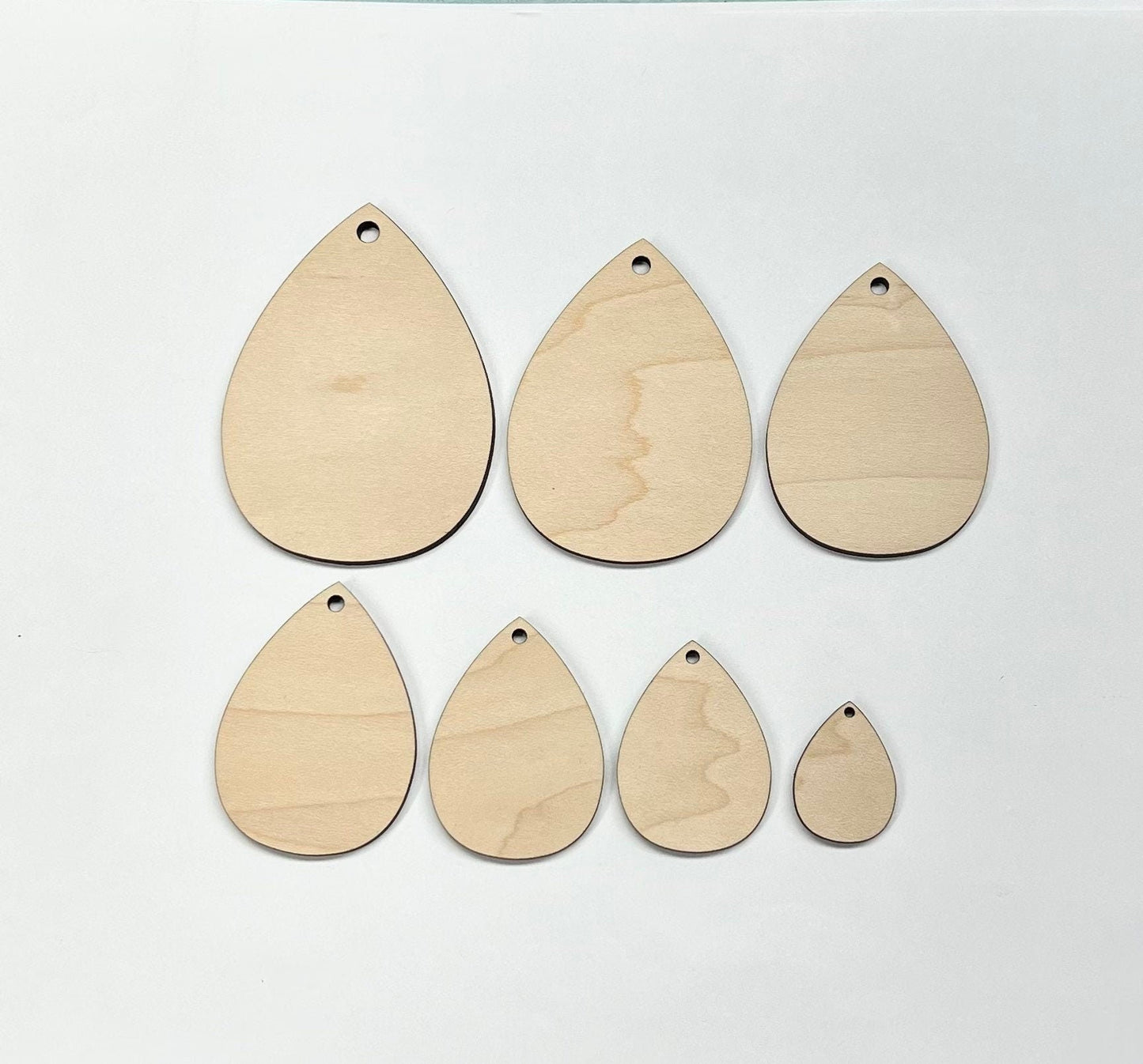 Bulk Teardrop earring blanks, wood cutouts, wood blanks