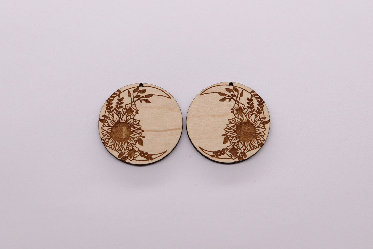 Sunflower wood earring blanks, earring blanks, wood cutouts