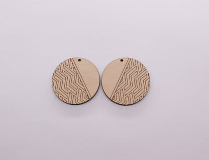 Round wood earring blanks, earring blanks, wood cutouts