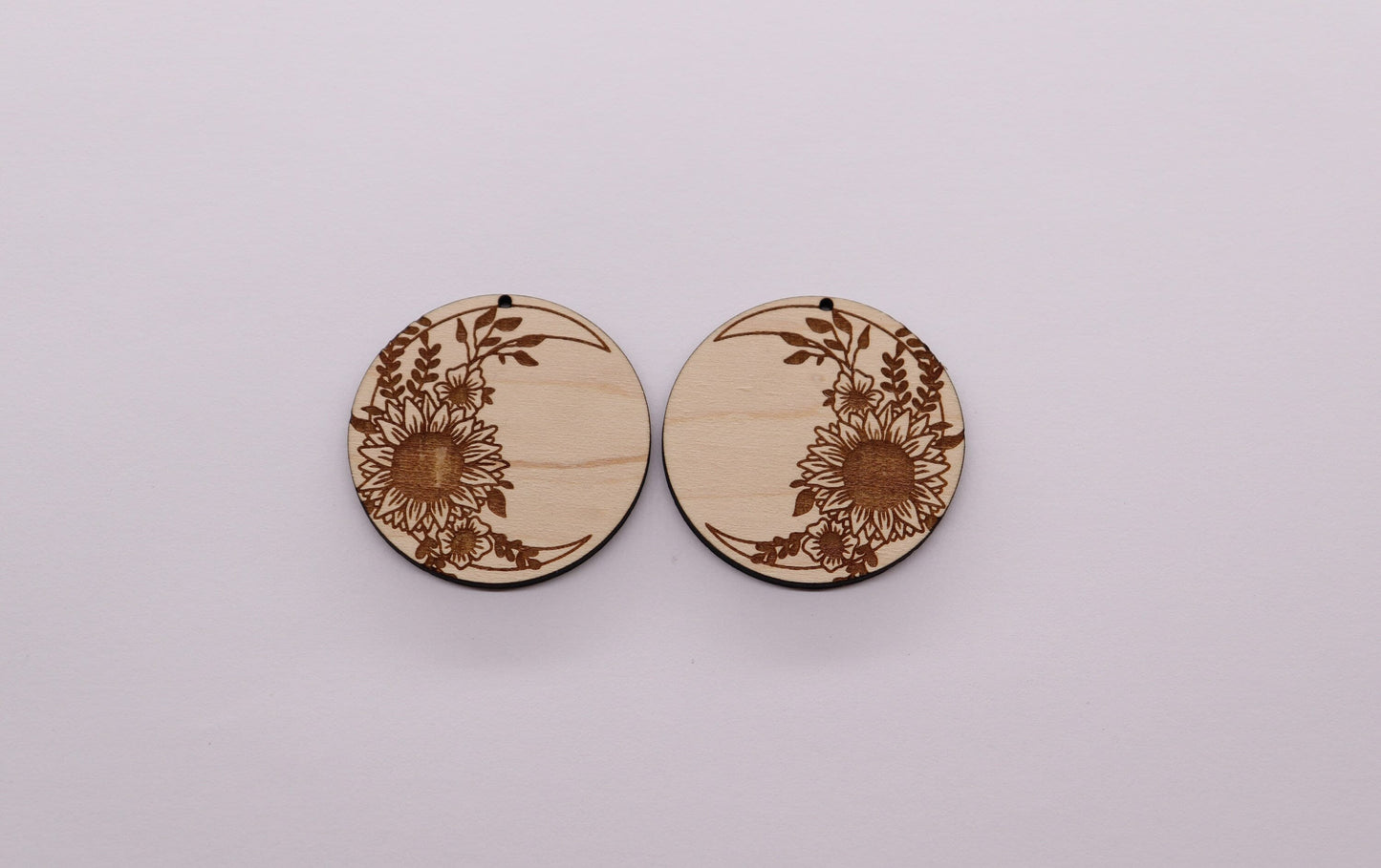 Sunflower wood earring blanks, earring blanks, wood cutouts