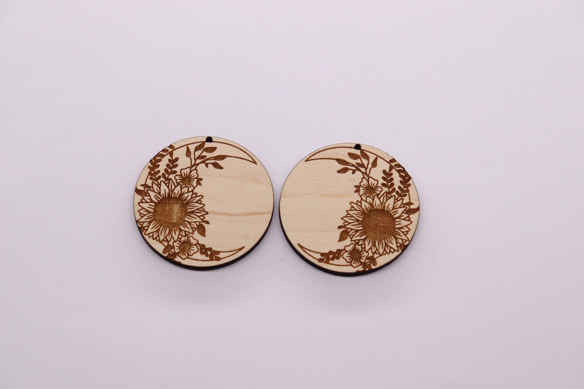 Sunflower wood earring blanks, earring blanks, wood cutouts